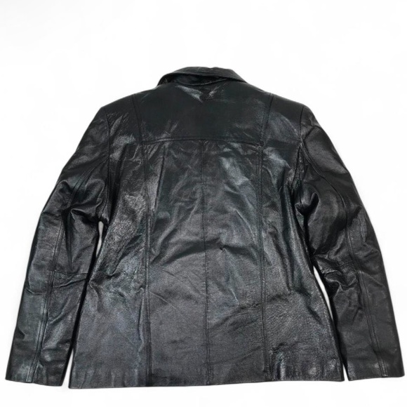 Carlo Bertini Piel Womens Size XL Extra large Jacket Coat Genuine Leather Black - Picture 6 of 6